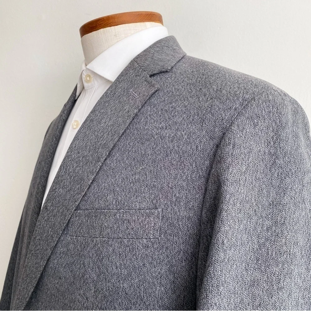 Banana Republic Men’s Sport Coat Blazer Suit Jacket Cotton Gray Tailored Fit 44R